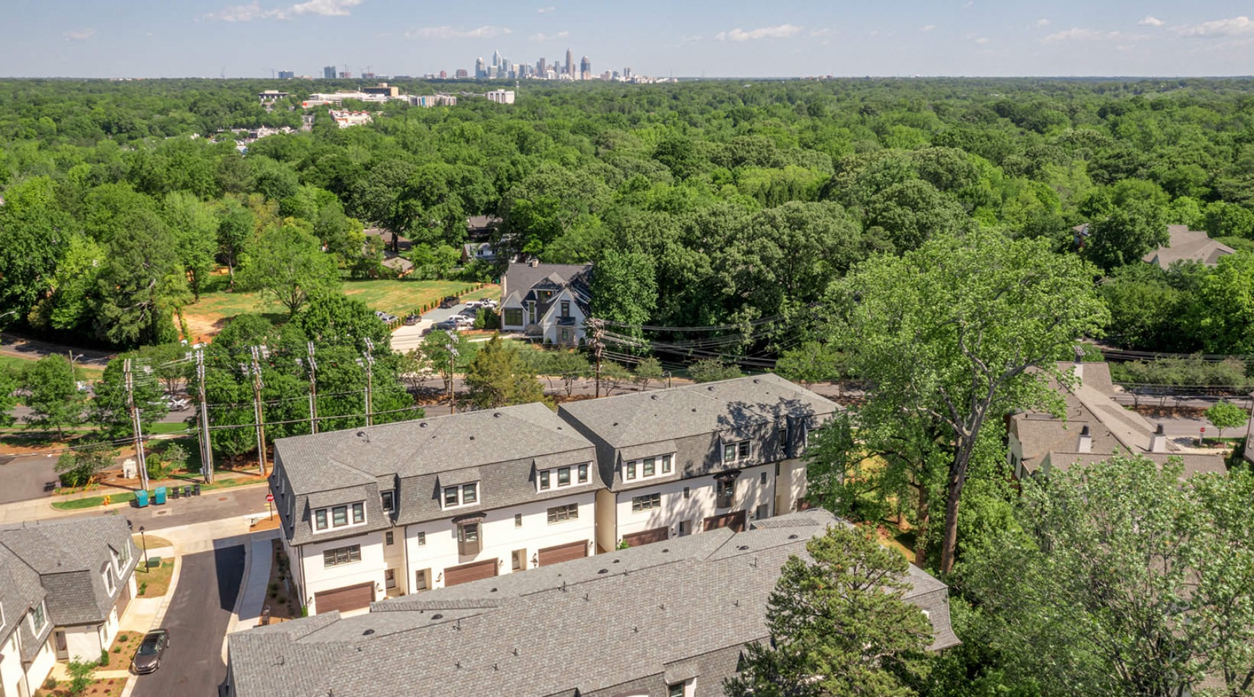 aerial shot of  The Townes at South Park and surrounding area